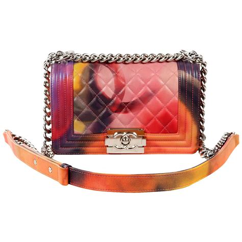 chanel flower power boy bag